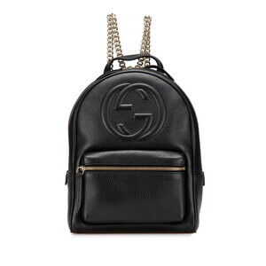 Gucci Soho Interlocking GG Backpack Black Leather